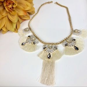 Express Gold & Crystal Boho Statement Necklace